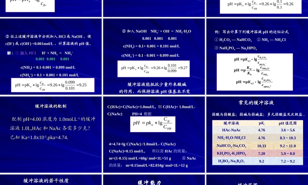 6-氢离子浓度的计算及缓冲溶液 .ppt