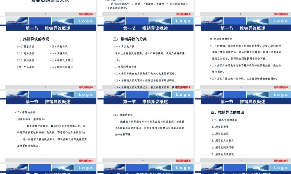 7、现代推销技术—第七章 异议处理技术.pptx