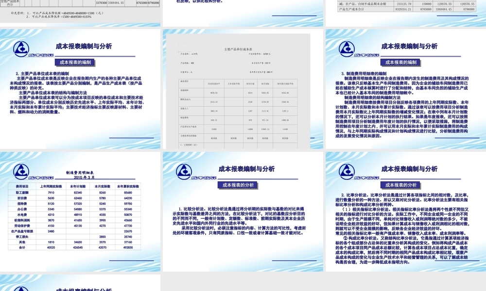16. 成本报表的编制与分析.ppt