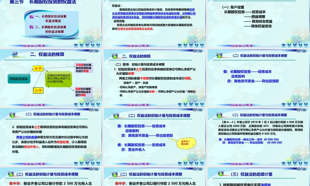 062第六章长期股权投资第三讲长期股权投资的权益法.ppt