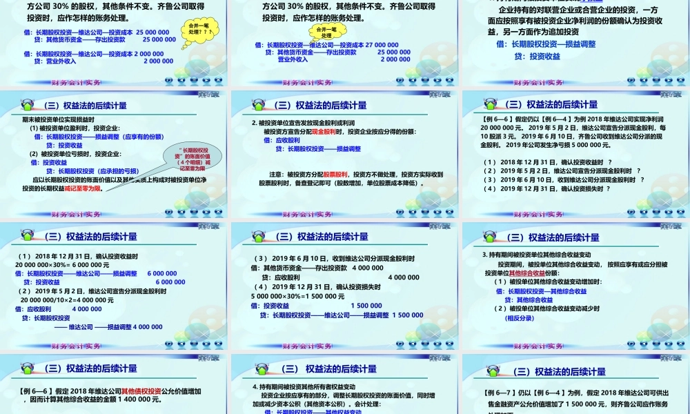 062第六章长期股权投资第三讲长期股权投资的权益法.ppt