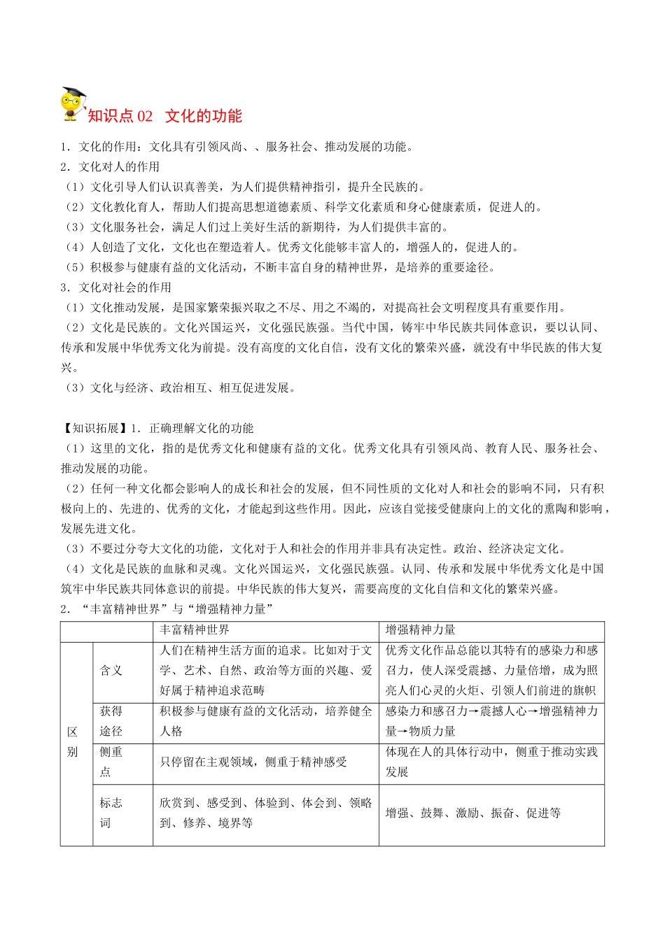 7.1文化的内涵与功能（学生版）-高二政治同步精品讲义（统编版必修4）.docx_第3页