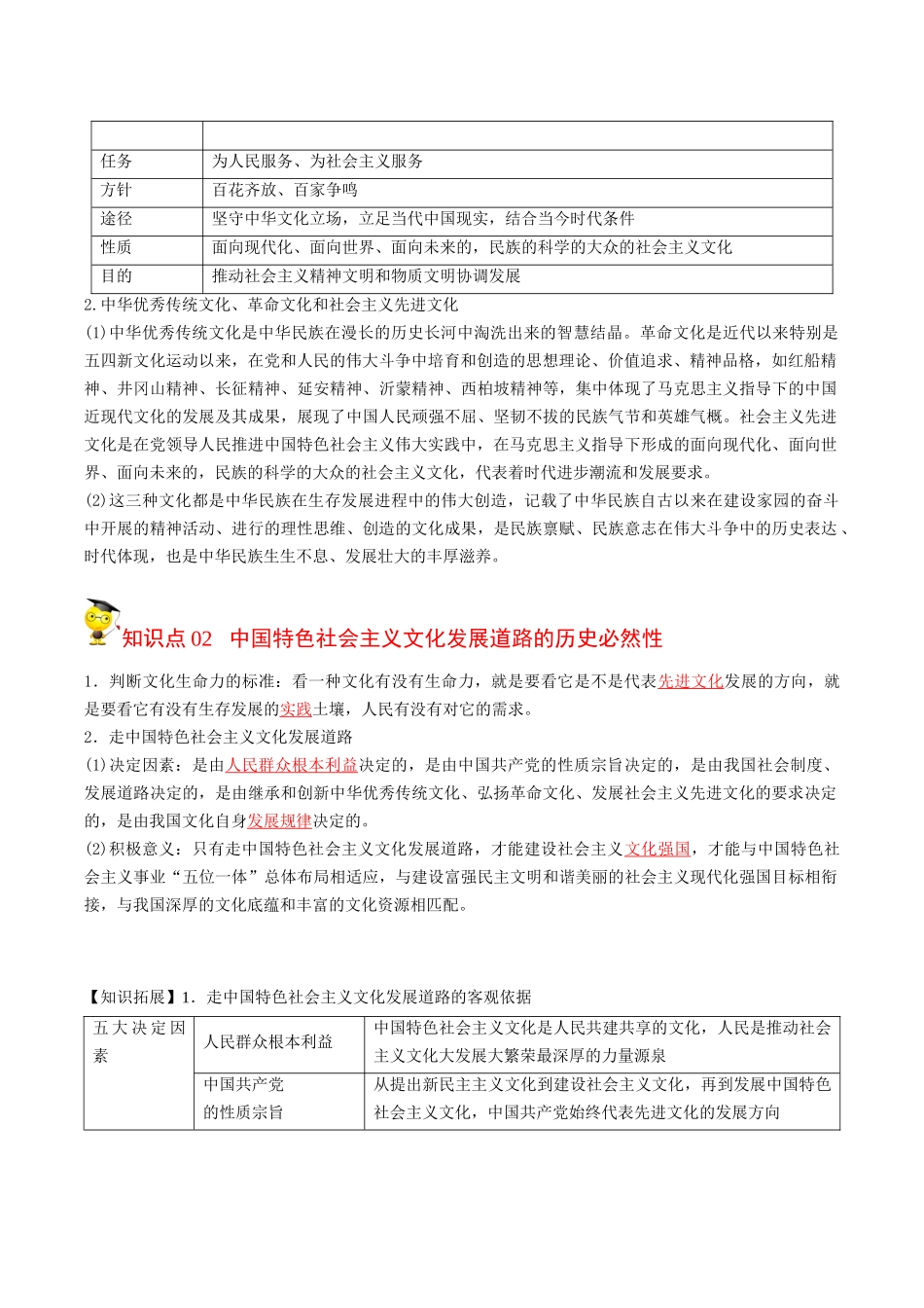 9.1 文化发展的必然选择（教师版）-高二政治同步精品讲义（统编版必修4）.docx_第2页