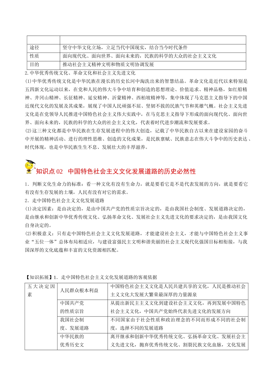 9.1 文化发展的必然选择（学生版）-高二政治同步精品讲义（统编版必修4）.docx_第2页