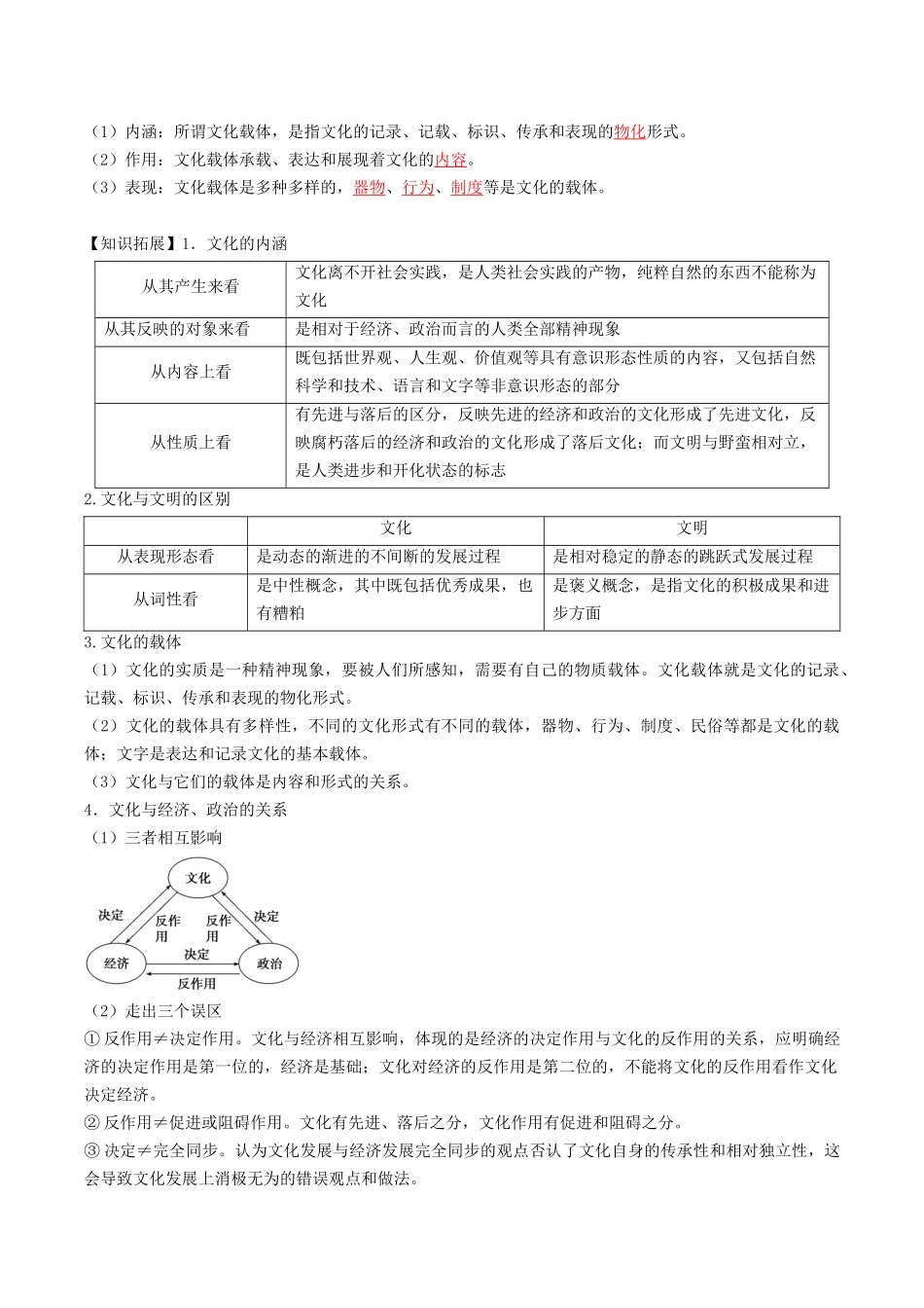 7.1文化的内涵与功能（教师版）-高二政治同步精品讲义（统编版必修4）.docx_第2页
