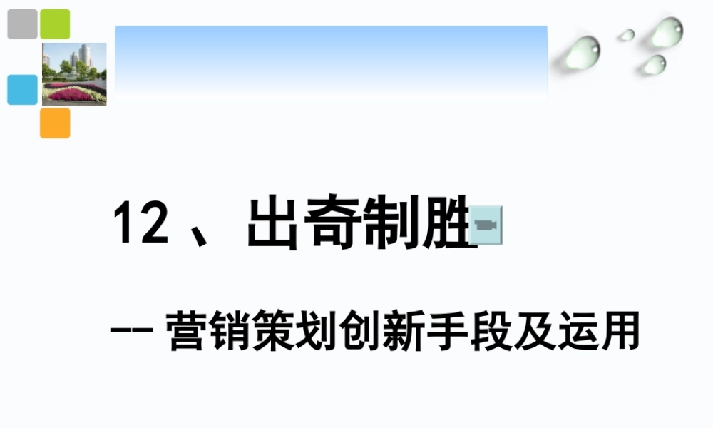 12出奇制胜--营销策划创新手段及运用.ppt