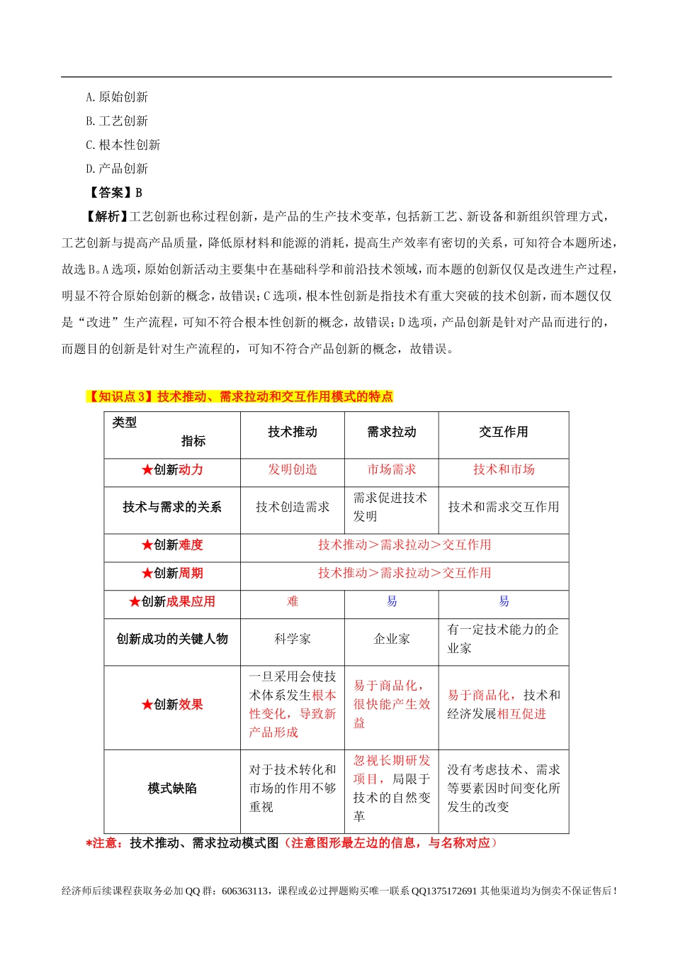 2017中级经济师-工商-考点强化班【李争】-08、第6章技术创新管理.doc_第3页
