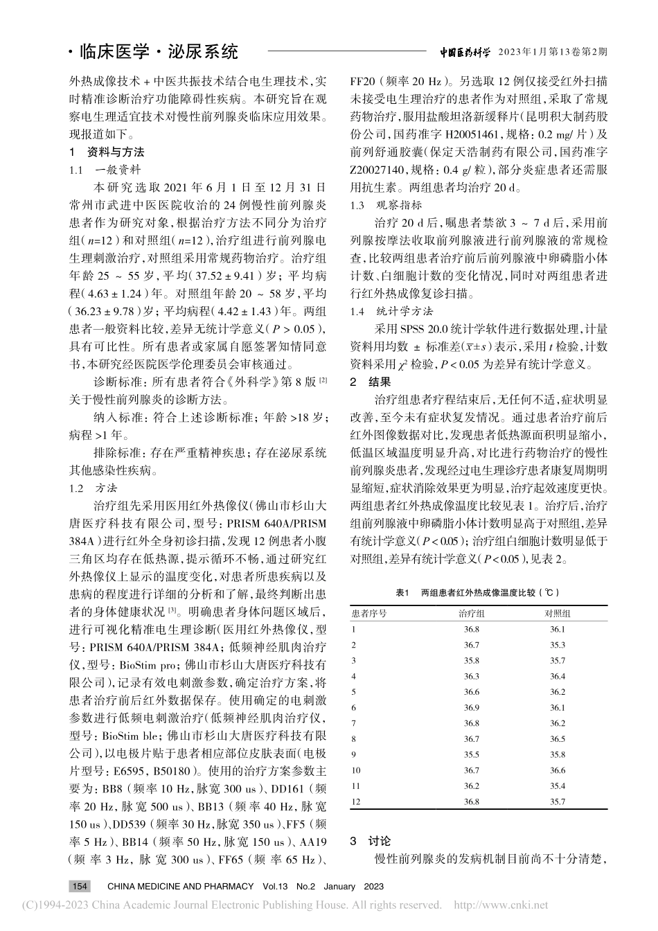 电生理适宜技术治疗慢性前列腺炎的临床效果_徐稙.pdf_第2页