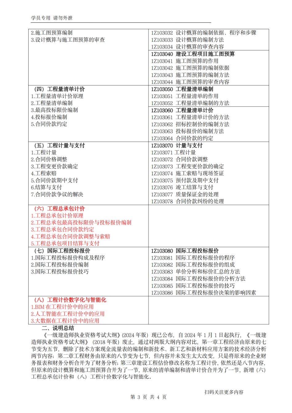 2024一级建造师《建设工程经济》考试大纲对比(1).pdf_第3页