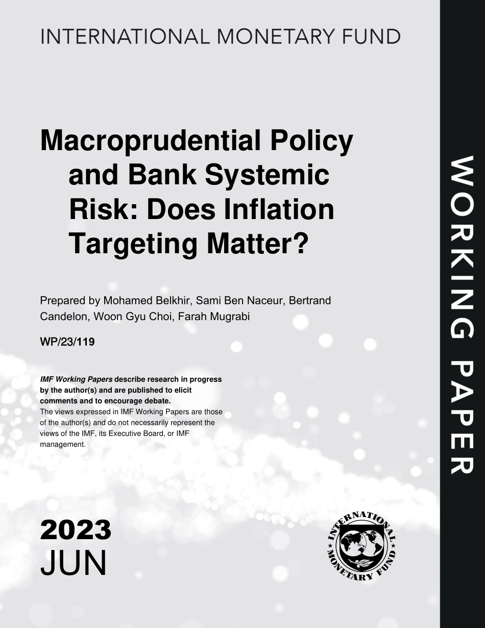 IMF-宏观审慎政策与银行系统性风险：通胀目标是否重要？（英）-2023-WN6.pdf_第1页