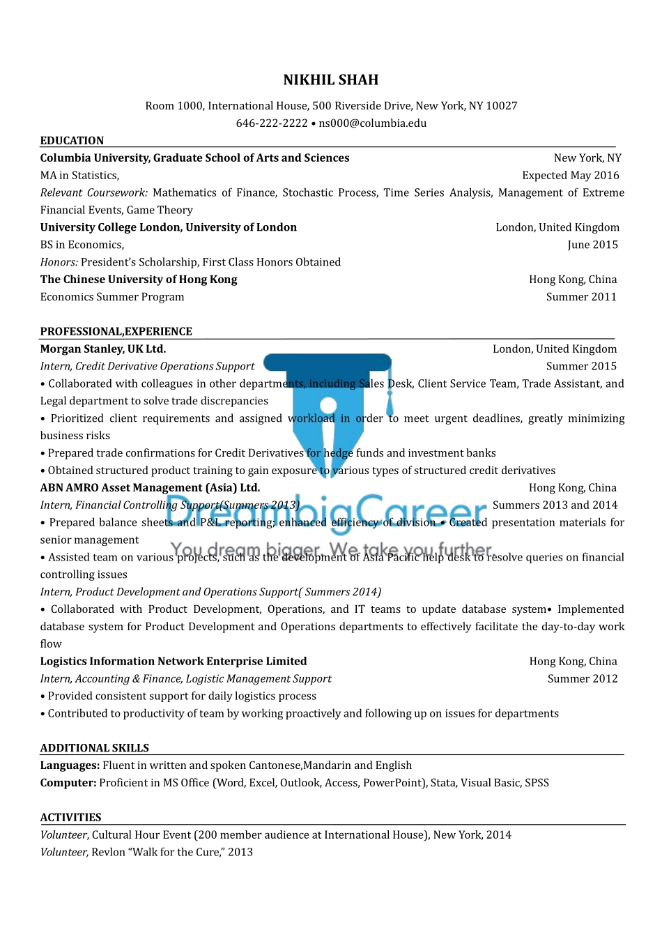 resume sample(finance5)(1).pdf_第1页