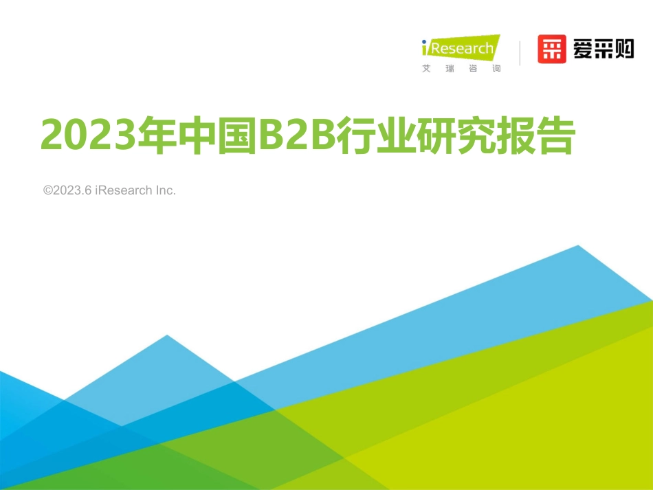 2023年中国B2B行业研究报告-2023.06-32页-WN6.pdf_第1页