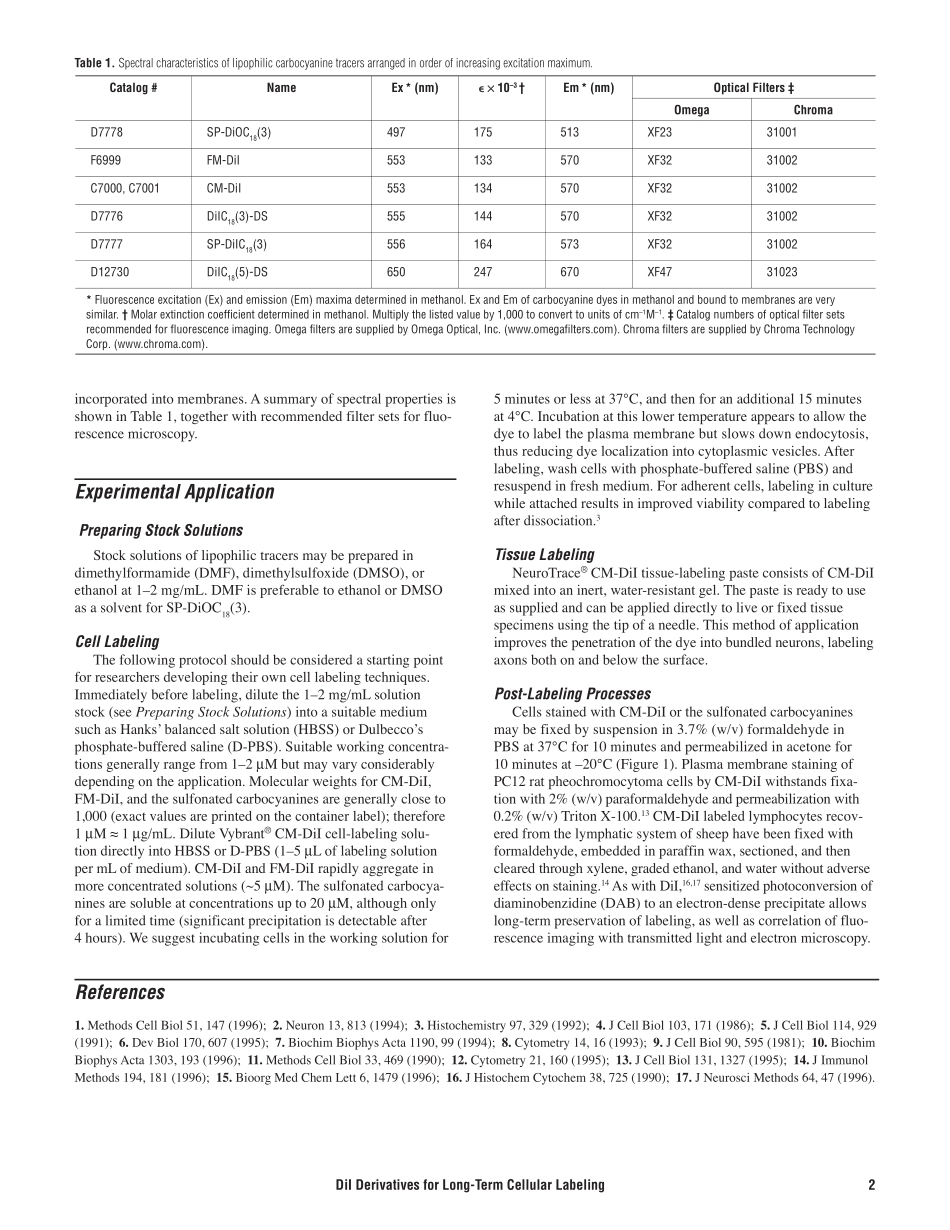 DiI Derivatives for Long-Term Cellular Labeling.pdf_第2页