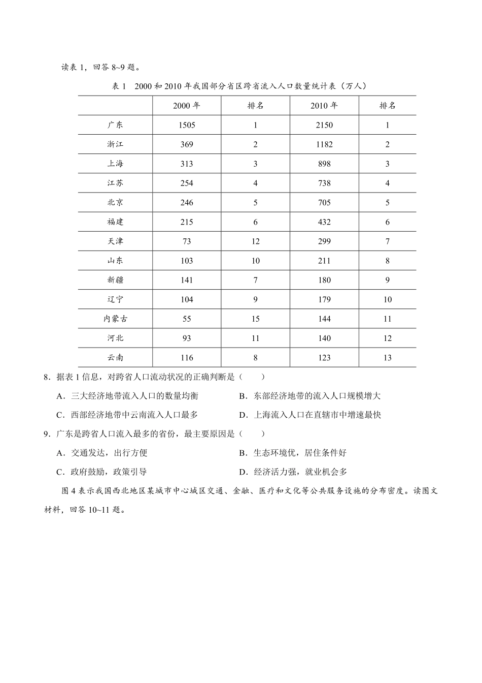 2020年天津市高考地理试卷 .pdf_第3页