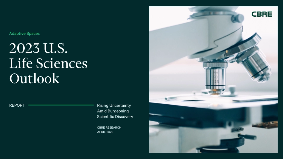 2023美国生命科学行业展望-72页-WN5.pdf_第1页