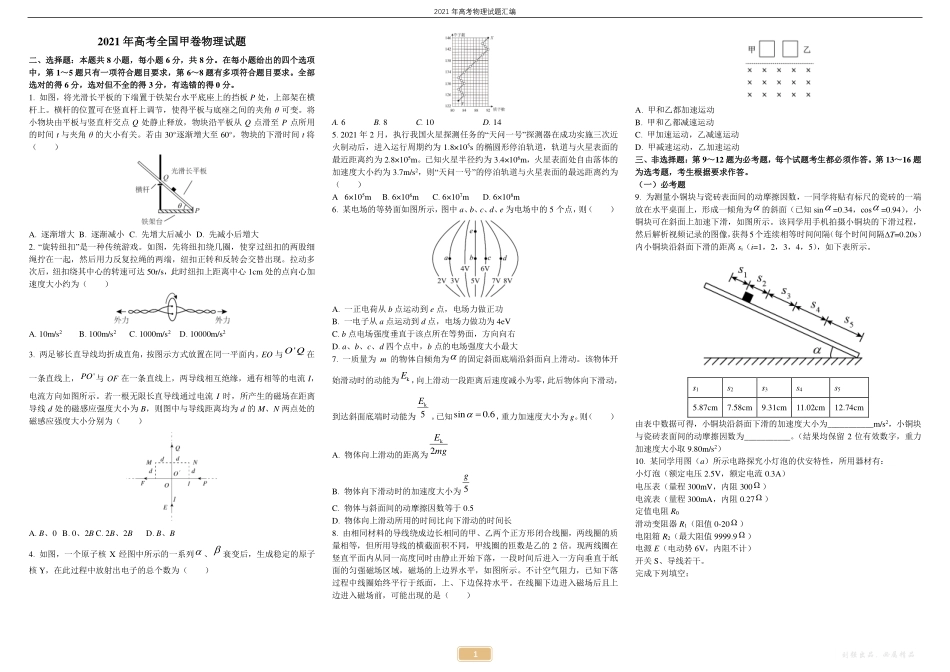 2021年高考物理试题汇编.pdf_第1页