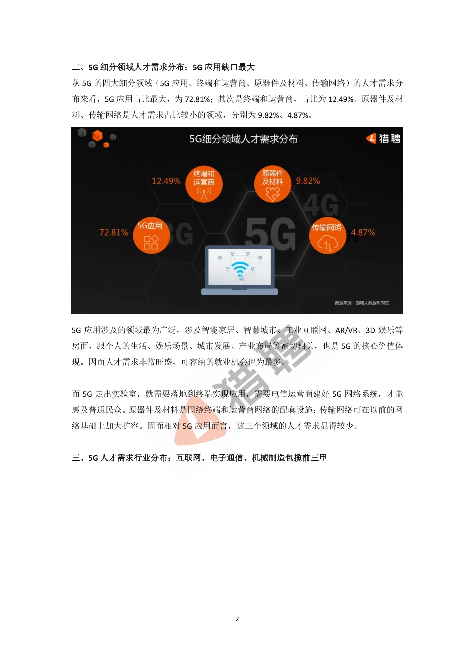 2019年中国5G人才需求大数据报告.pdf_第2页