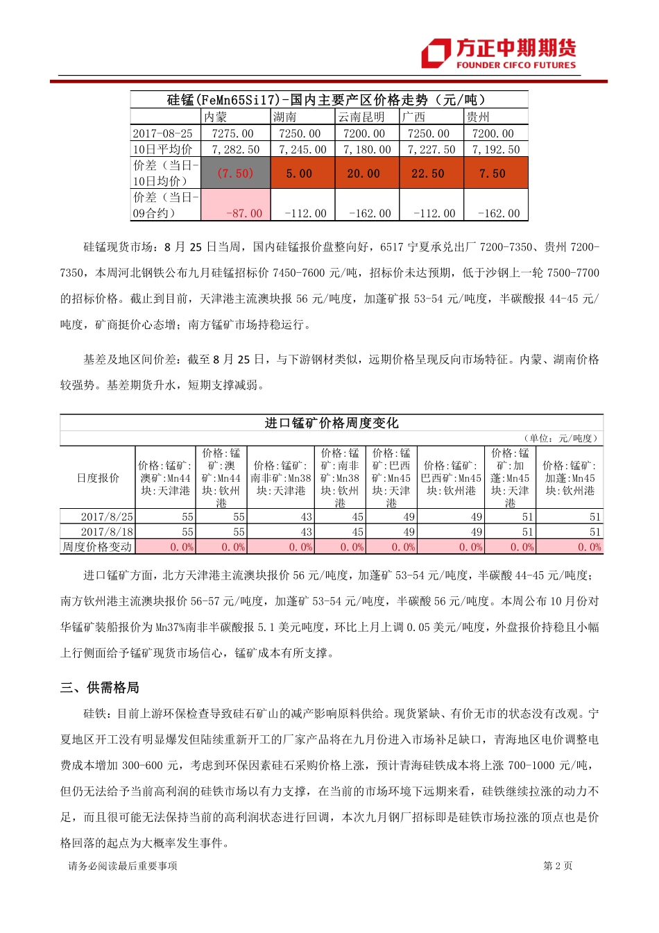 20170828-中期期货-铁合金周报：现货偏紧 铁合金高位震荡.pdf_第2页