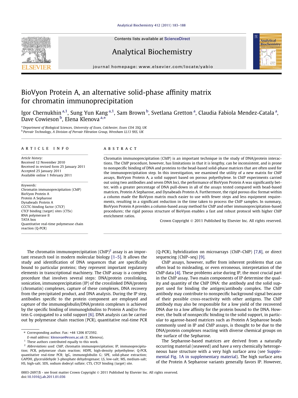 BioVyon Protein A for ChIP(1).pdf_第1页