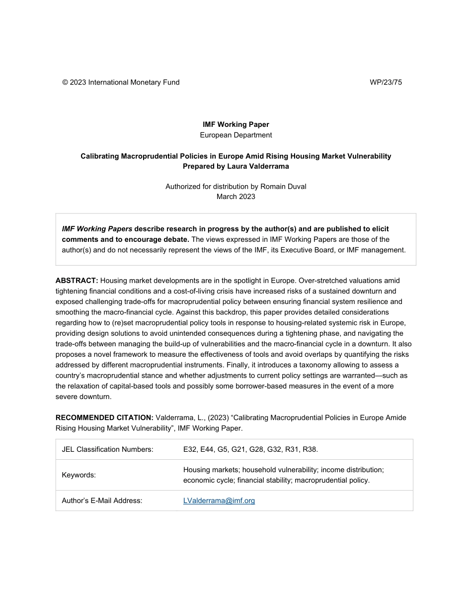 IMF-在住房市场脆弱性上升的情况下调整欧洲的宏观审慎政策（英）-2023-WN5.pdf_第3页