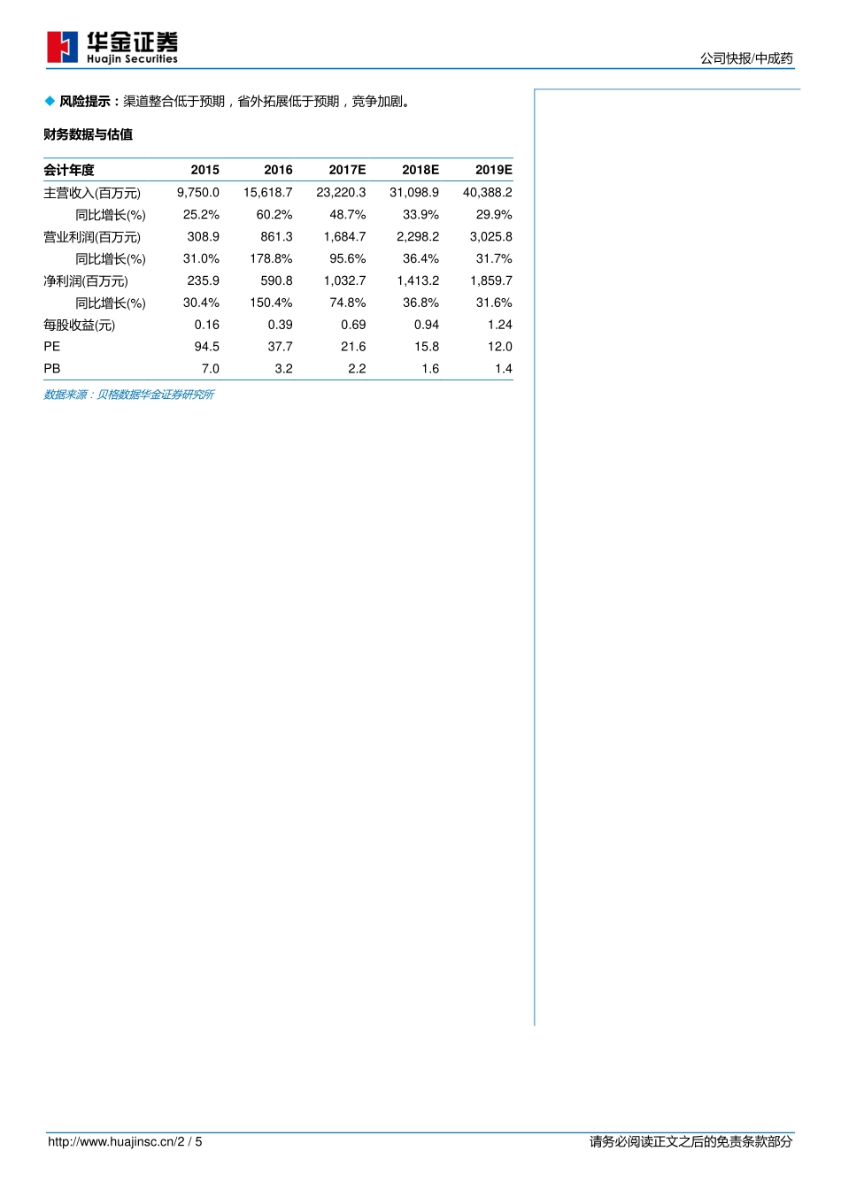 20170829-华金证券-瑞康医药-002589.SZ-业绩符合预期省外业务增长迅速.pdf_第2页