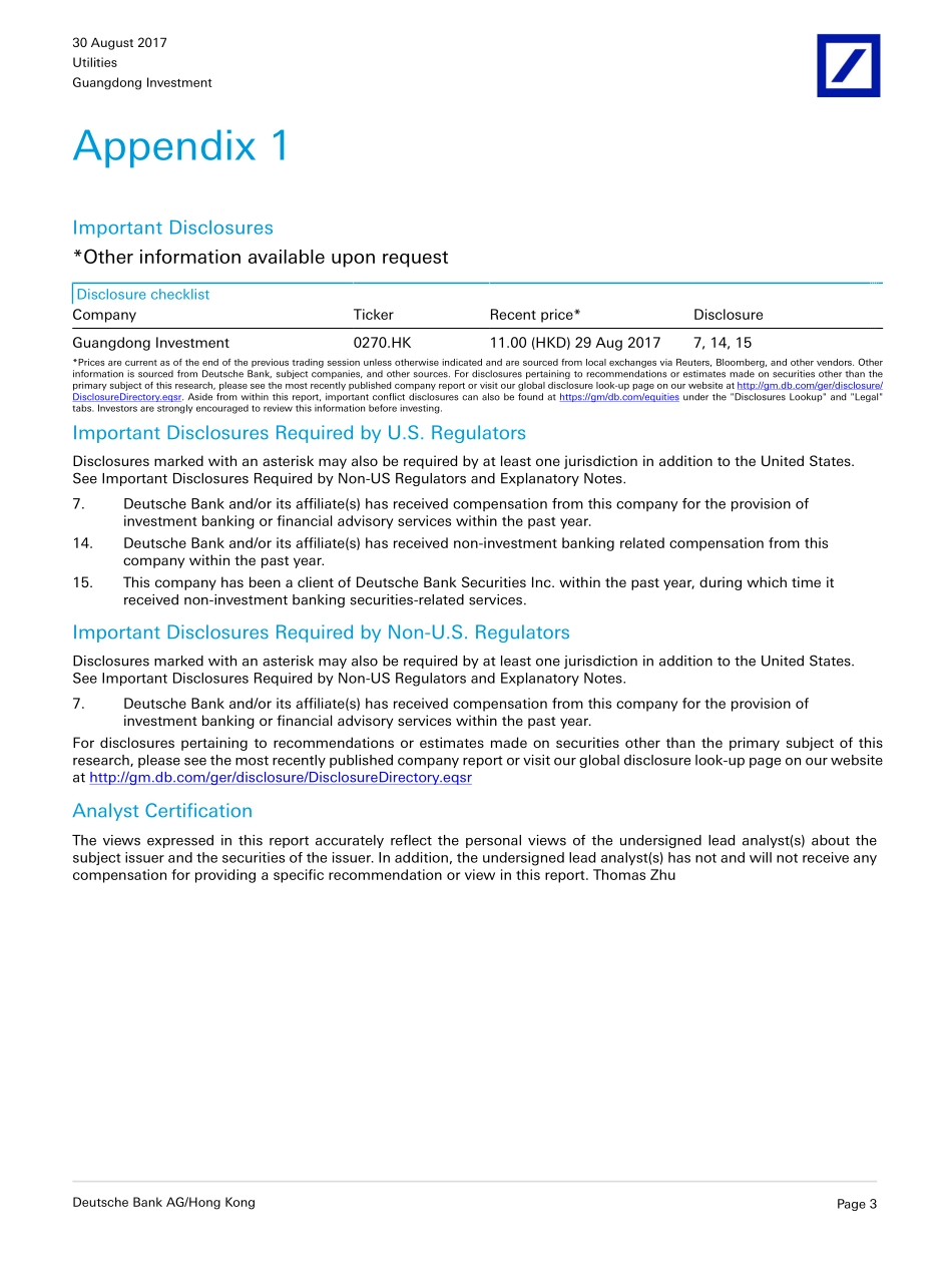 20170830-德意志银行-粤海投资-00270.HK-Positive surprise from dividend despite in-line 1H17; Buy.pdf_第3页