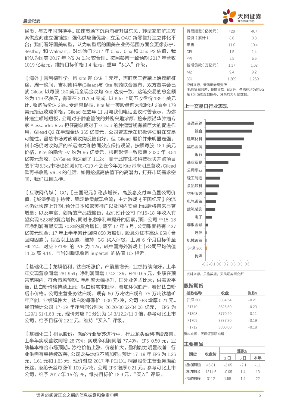 20170830-天风证券-晨会集萃.pdf_第2页