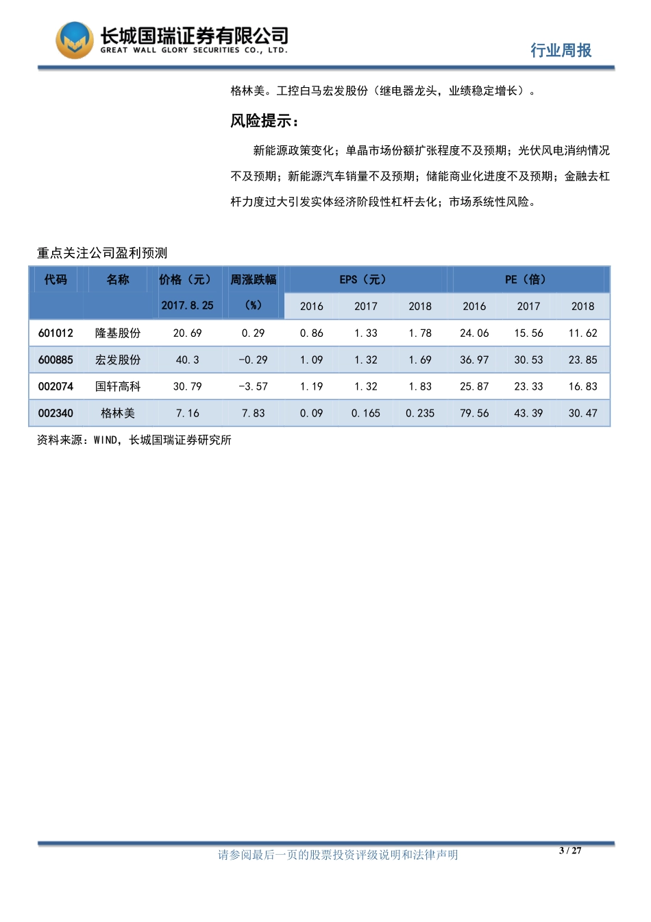 20170830-长城国瑞证券-电气设备行业周报2017年第33期（总第77期）：光伏组件价格仍坚挺多国新能源乘用车发展迅速.pdf_第3页