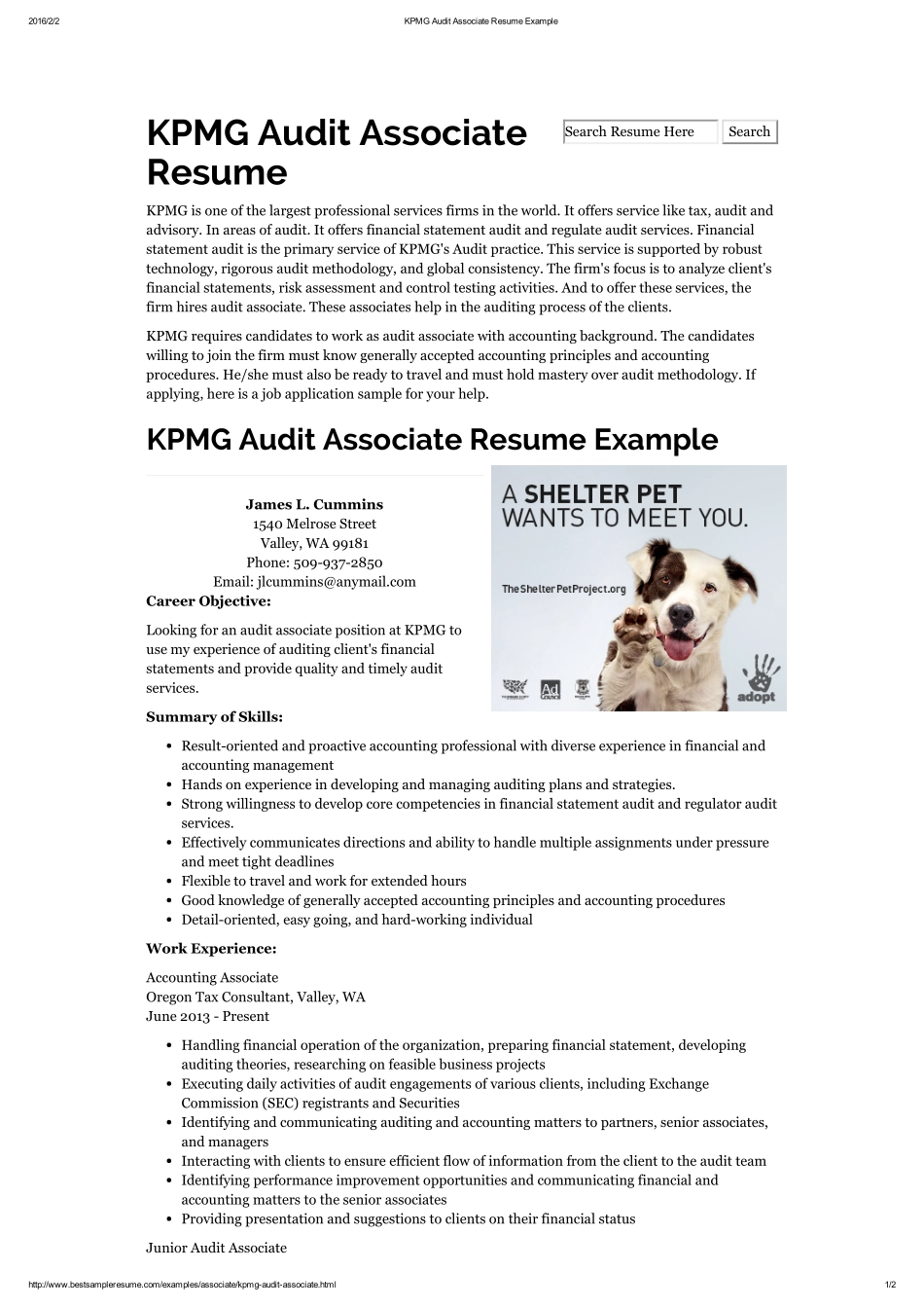 bestsampleresume-KPMG Audit Associate Resume Example(1).pdf_第1页