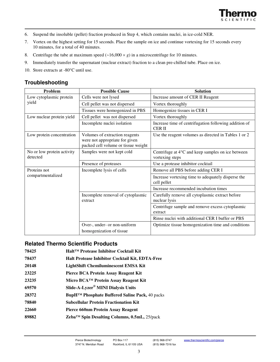 NE-PER® Nuclear and Cytoplasmic Extraction Reagents.pdf_第3页