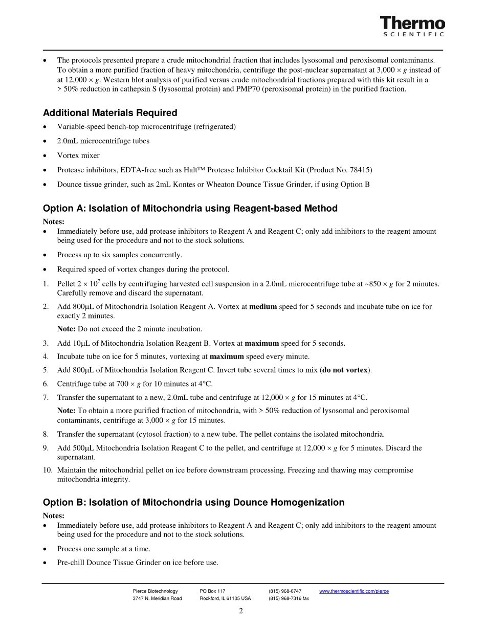 89874 mitochondria isolation kit for cultured cells.pdf_第2页