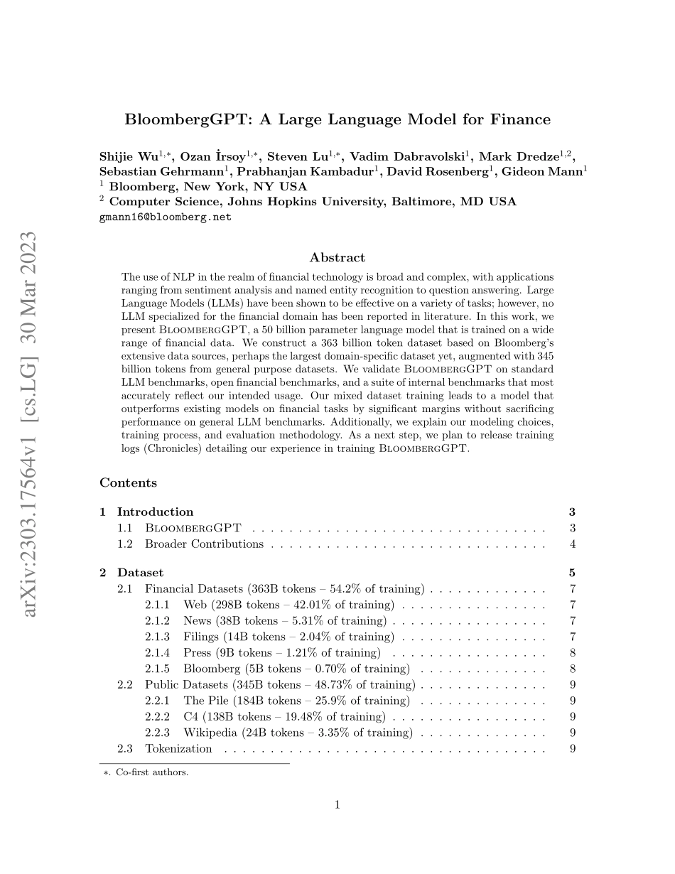 BloombergGPT：一个用于金融的大型语言模型-65页-WN5.pdf_第1页