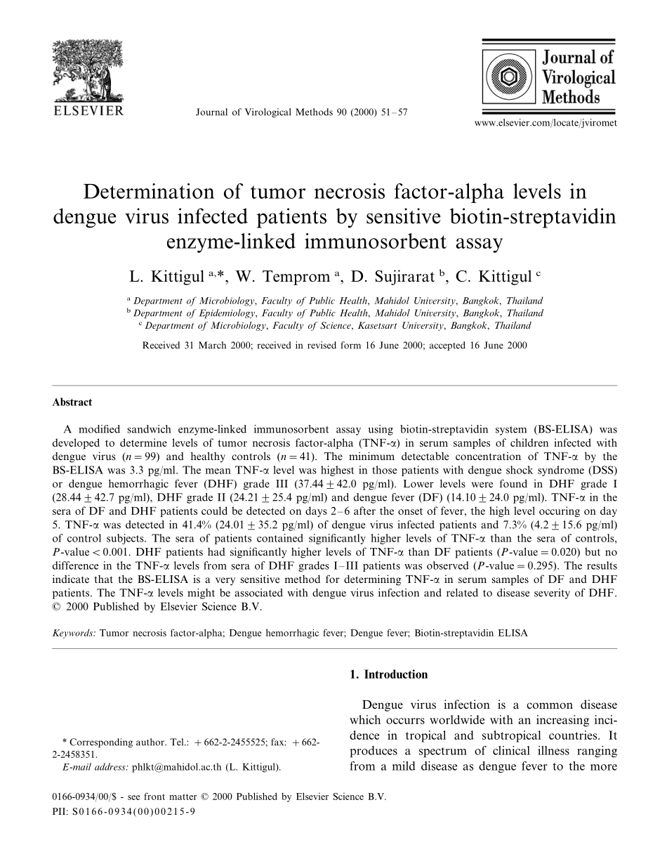 Determination of TNF-alpha levels in dengue virus infected patients(1).pdf_第1页