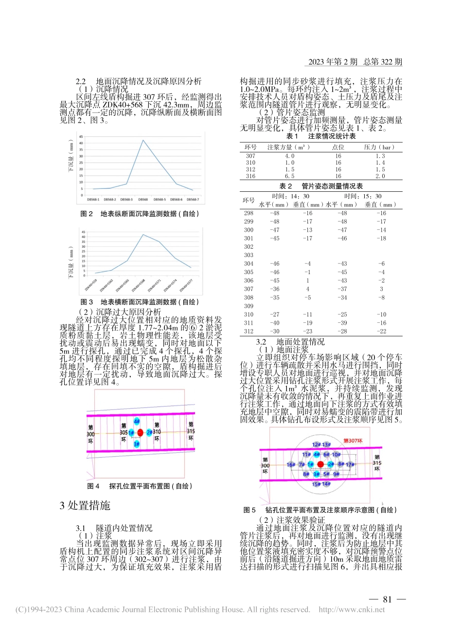 盾构区间穿软土震陷带沉降处置措施及施工控制要点_张海兴.pdf_第2页