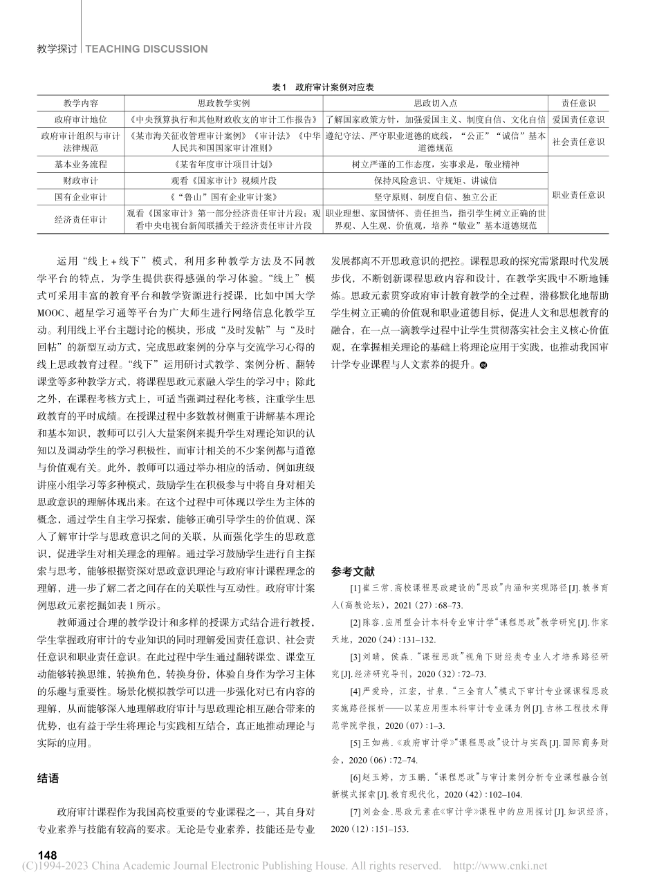 《政府审计》课程思政教学设计与实践路径探究_李杰美.pdf_第3页