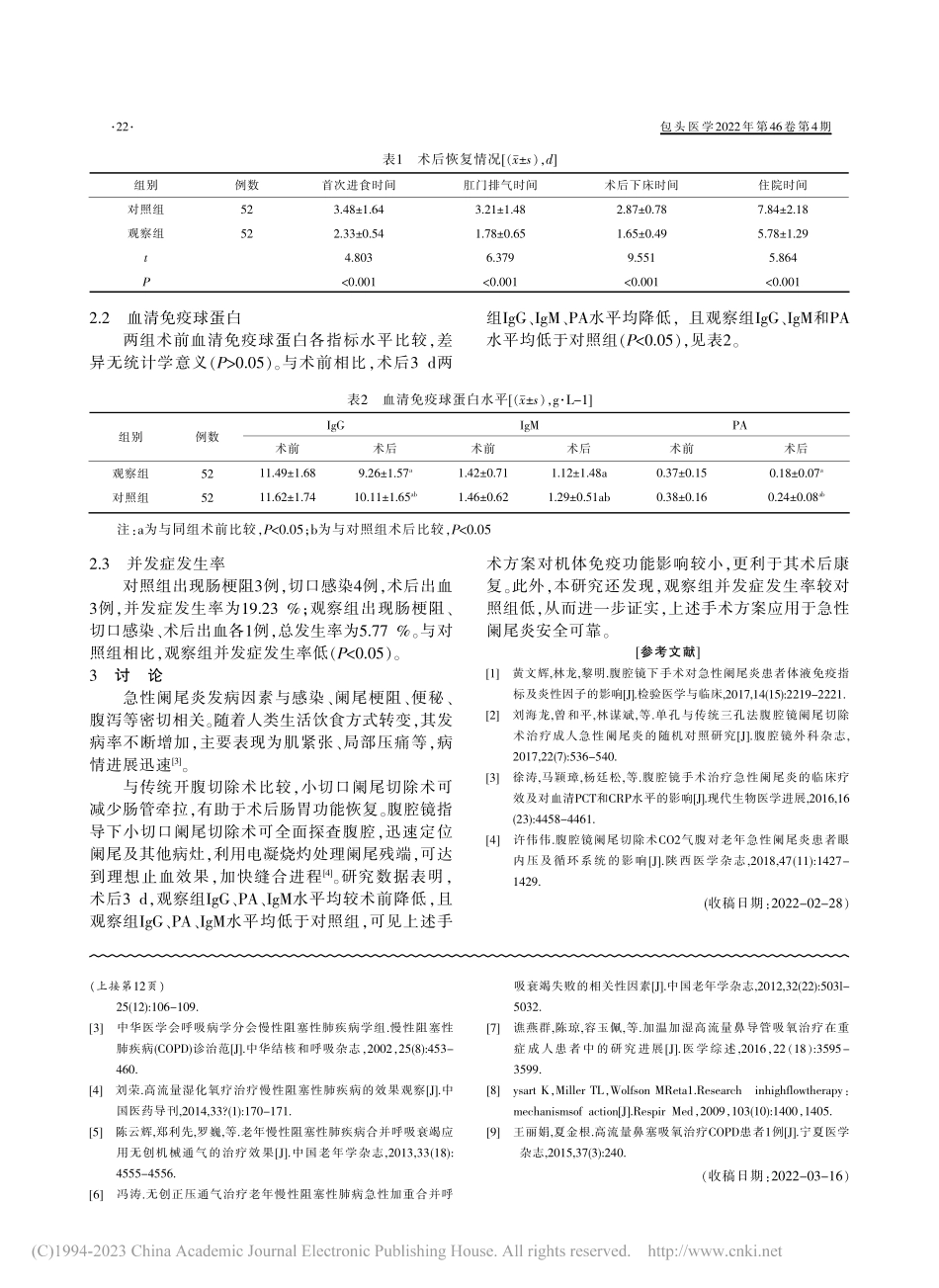 腹腔镜指导下小切口阑尾切除术的疗效_刘栋.pdf_第2页