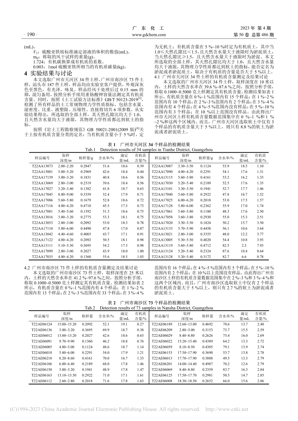 重铬酸钾容量法测定广东省部...地区土壤中有机质含量的研究_张少彬.pdf_第2页