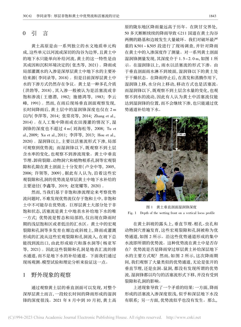 厚层非饱和黄土中优势流和活塞流的讨论_李同录.pdf_第2页