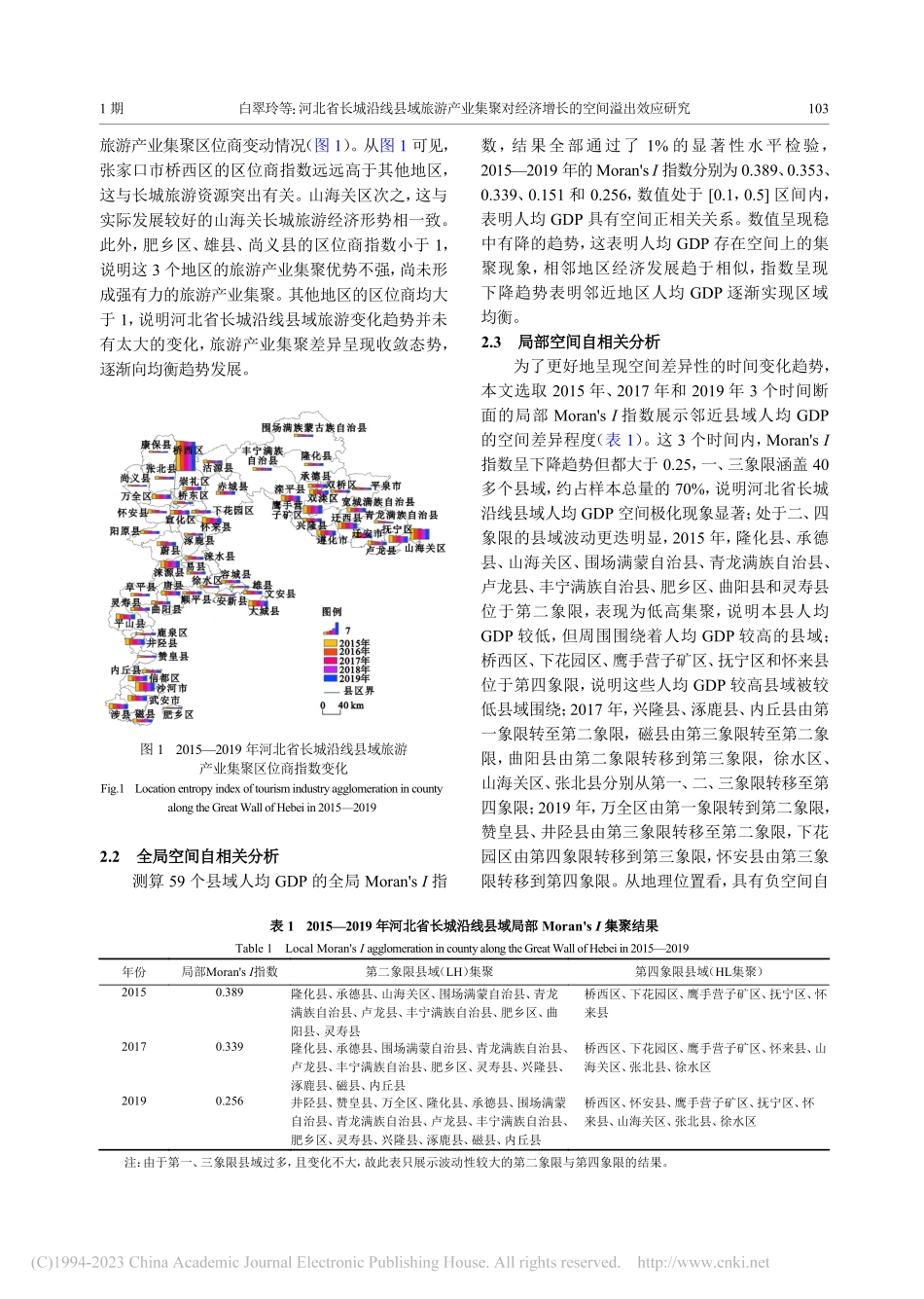 河北省长城沿线县域旅游产业...经济增长的空间溢出效应研究_白翠玲.pdf_第3页