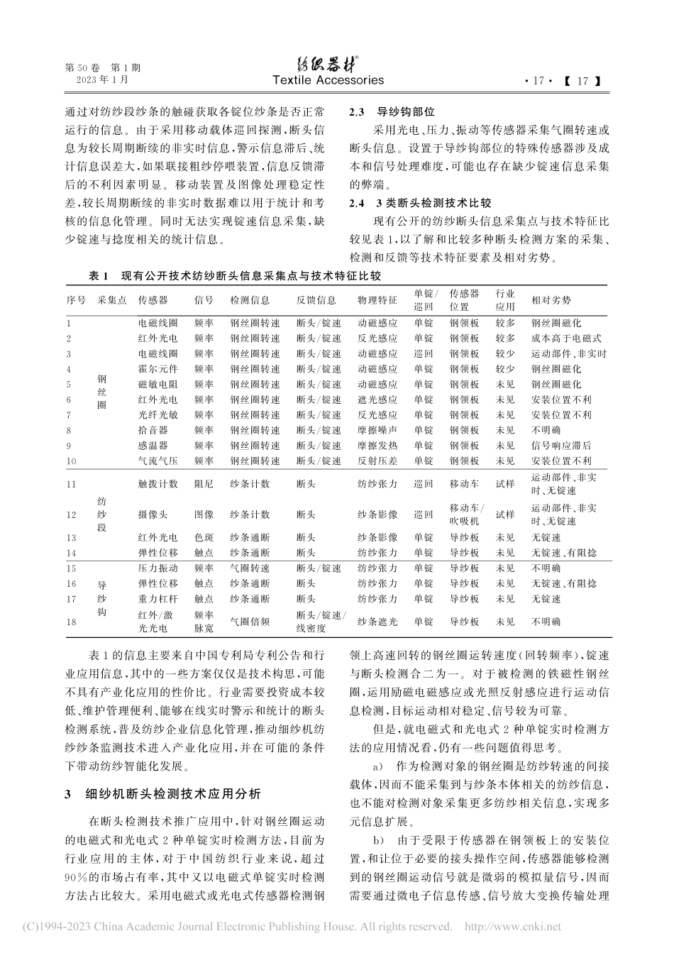环锭纺纱条监测技术应用与发展_倪远.pdf_第3页