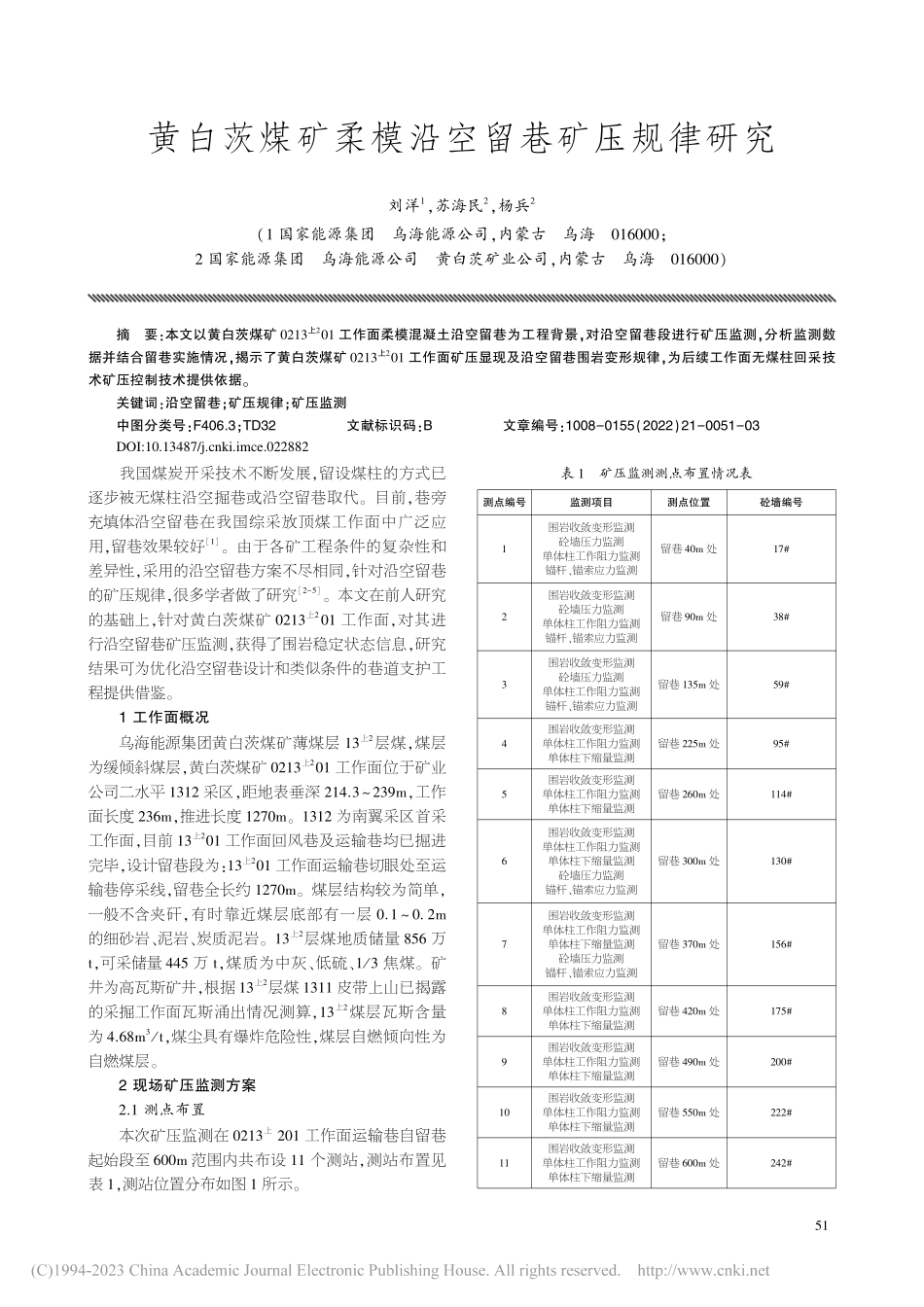 黄白茨煤矿柔模沿空留巷矿压规律研究_刘洋.pdf_第1页
