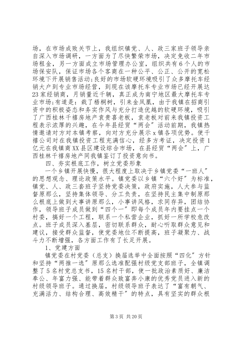 2023年XX乡镇党委班子述职报告小编整理新编.docx_第3页