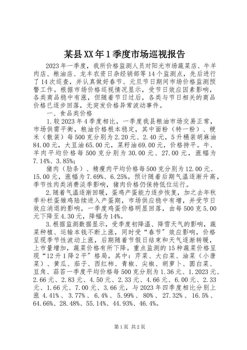 2023年xx县1季度市场巡视报告.docx_第1页