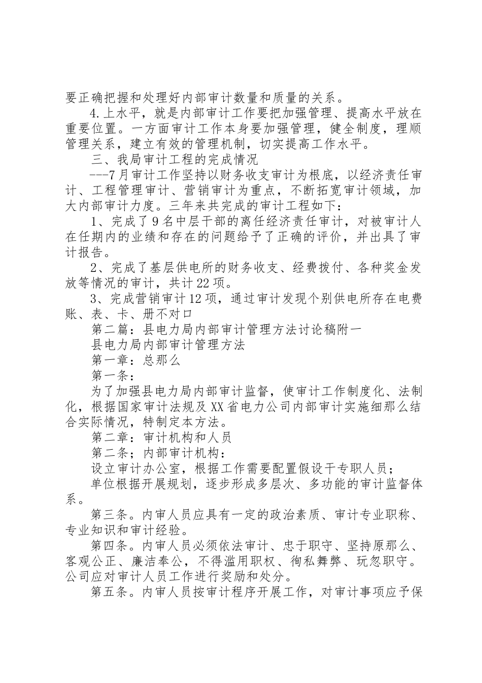 2023年xx县电力局内部审计自查报告新编.docx_第3页