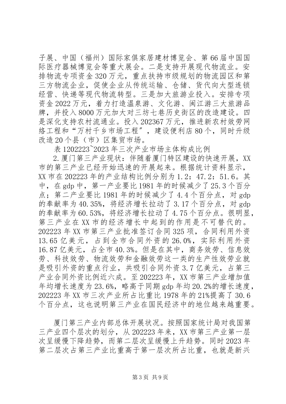 2023年XX市第三产业发展状况的调研报告.docx_第3页