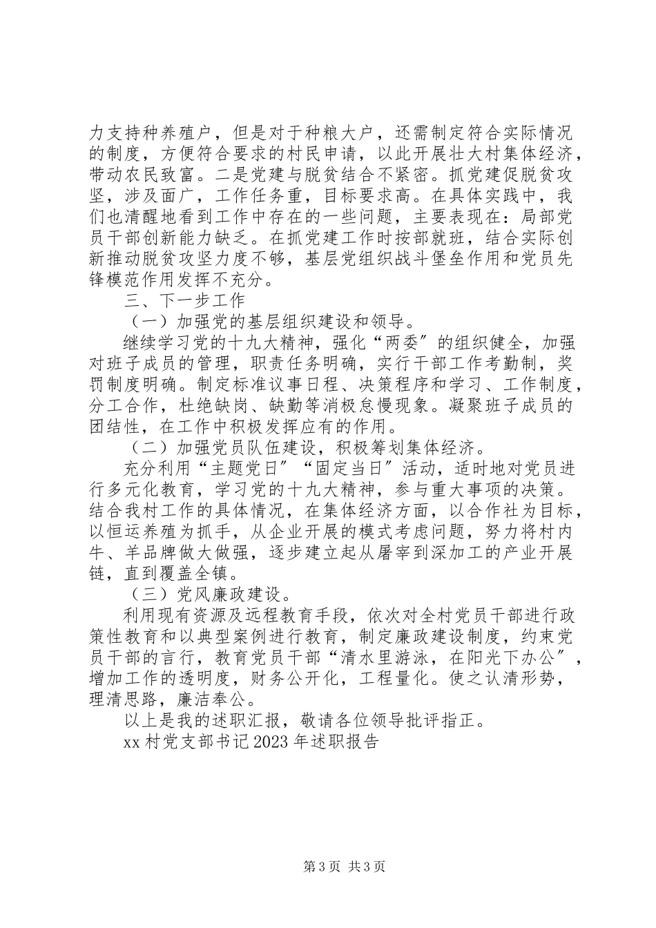 2023年XX村党支部书记述职报告2.docx_第3页
