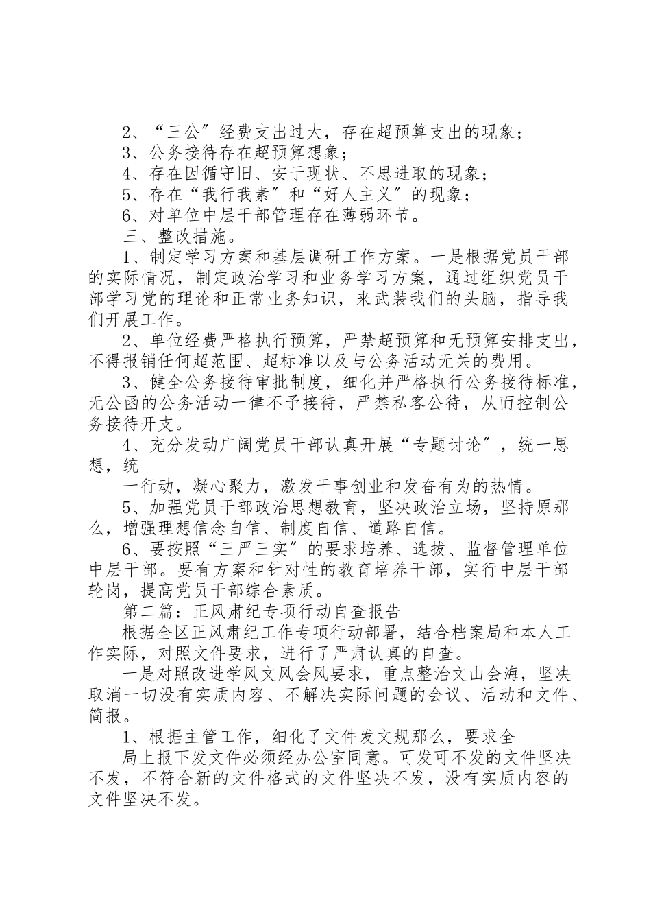 2023年xx正风肃纪专项行动自查报告新编.docx_第2页