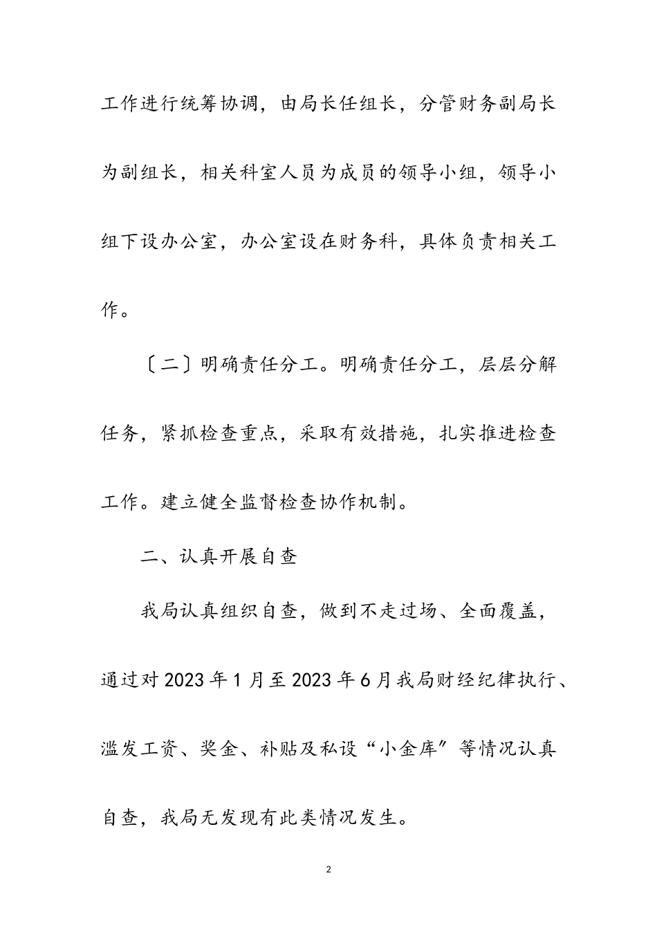 2023年“小金库”专项检查工作自查报告范文.doc_第2页