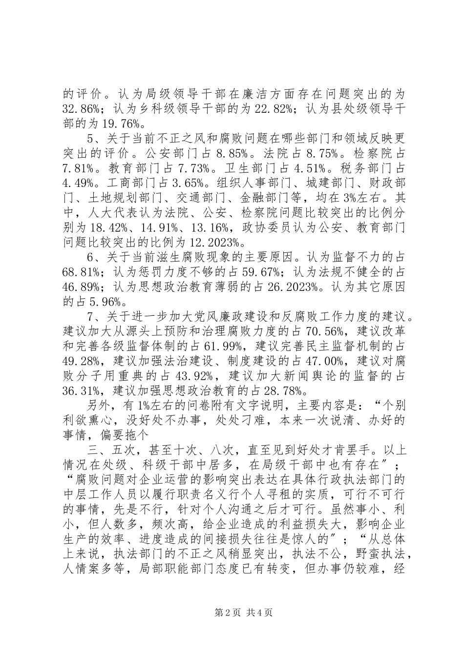 2023年《XX市党风廉政建设问卷调查》情况的报告.docx_第2页