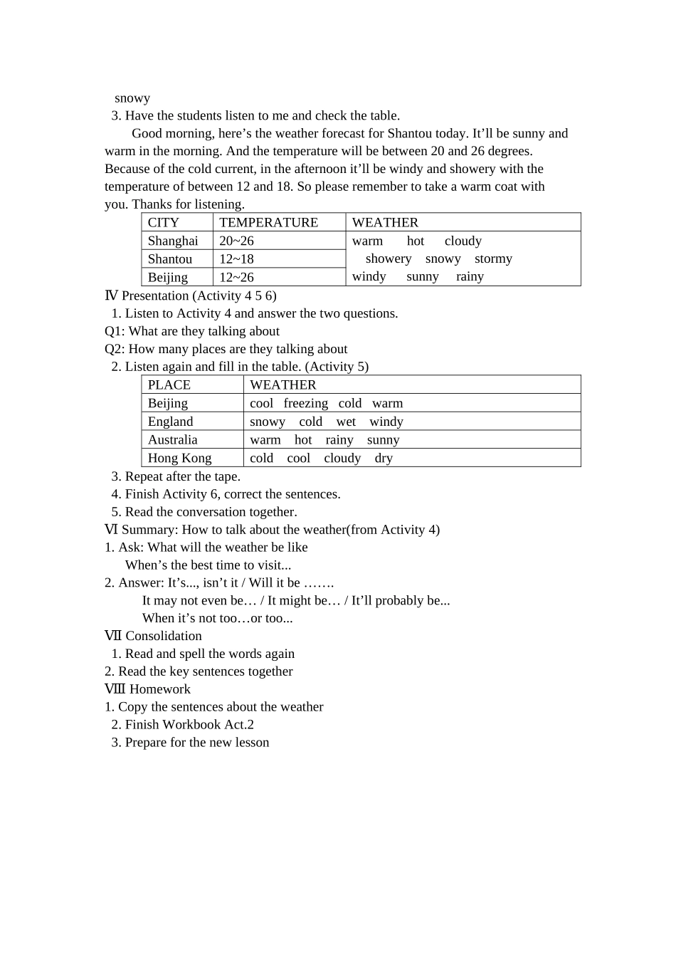 2023年module11《theweather》unit1教案外研版八年级上doc初中英语2.docx_第2页